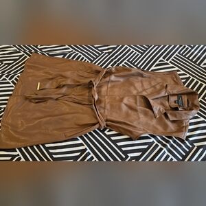 Marc New York Sleeveless Faux Leather Wrap Vest – Size S